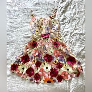 Floral Dress with Embroidery/ 3D Flowers